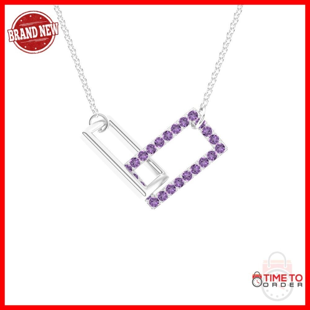 Sterling Silver Amethyst Pendant Necklace, Birthstone Jewelry Gift